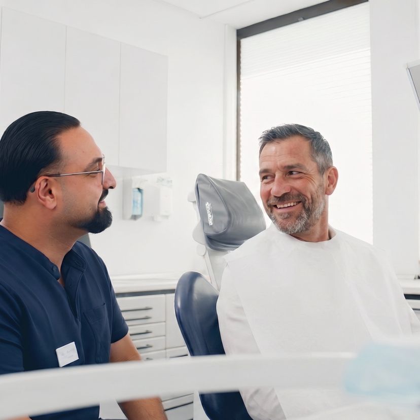Dr. Parrand im Gespräch mit einem Patienten