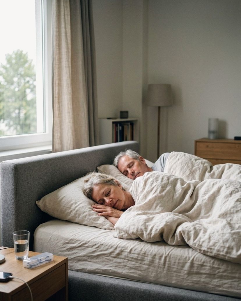 Paar schläft ruhig am Morgen